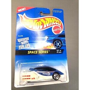 Vintage Hot Wheels 1996 Space Series #390 Alien Blue & White HW Logo on Side